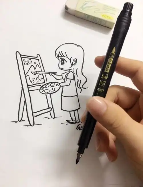 爱画画的小女孩