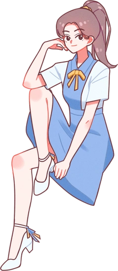 明星idol漫画人物-坐姿女孩