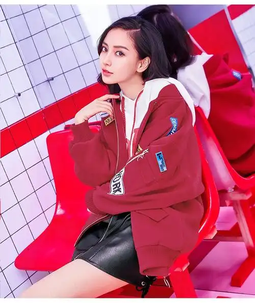 angelababy同款 卫衣新款女长袖韩版宽松慵懒风薄款连帽女式卫衣