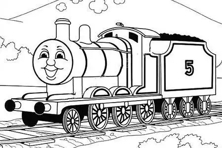 简单漂亮的托马斯填色图片
