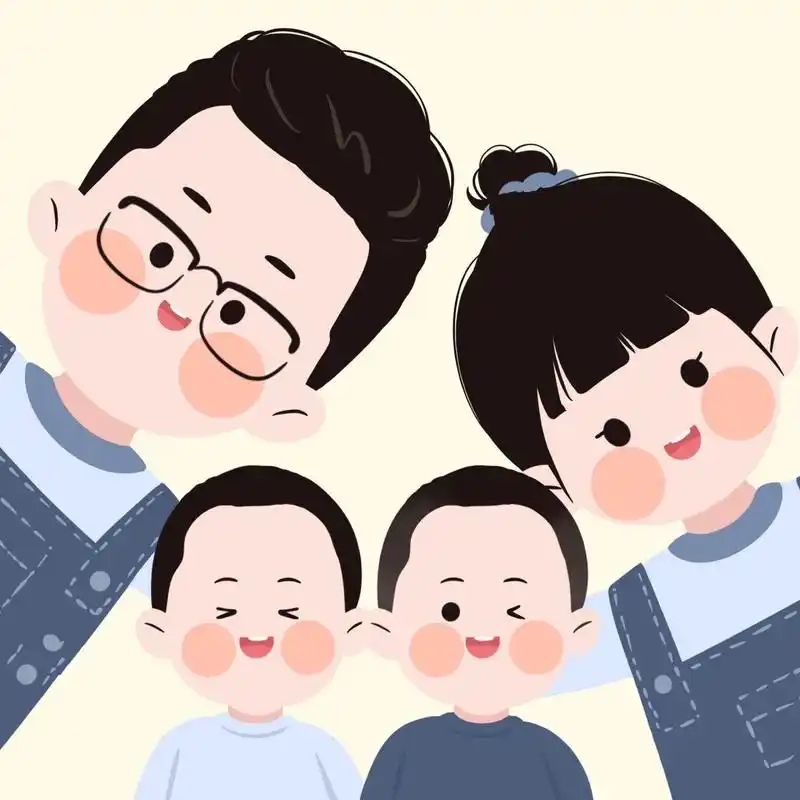 人全家福简笔画头像 萌萌哒,好幸福的一家四口9869996997