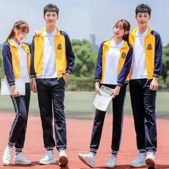 中学生校服运动套装初中高中秋季英伦学院风班服韩版宽松棒球服女