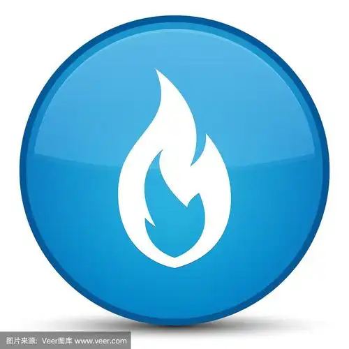 火焰火焰图标特殊青蓝圆形按钮