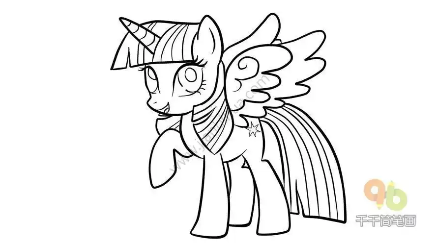 小马宝莉简笔画画紫悦