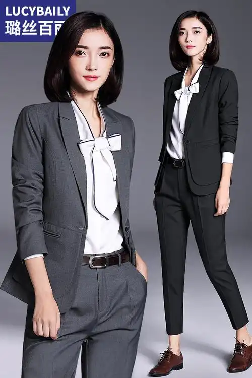 西服套装女装职业装女士商务英伦工作服时尚气质面试正装西装