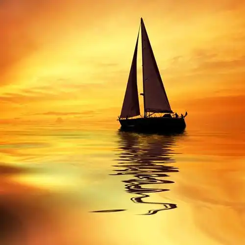 帆船大海落日风景头像