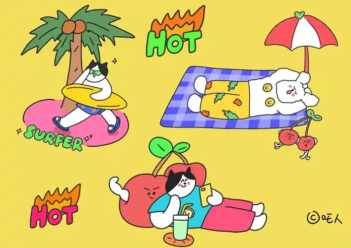 可爱卡通插画高清电脑桌面壁纸