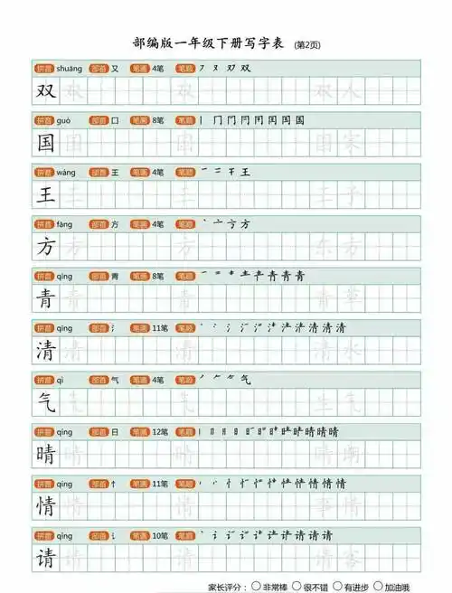 【寒假预习】统编版语文1-6年级(下)生字练字帖(带,,)