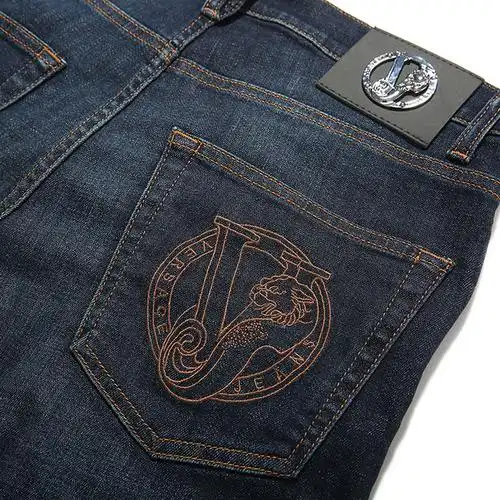 versace jeans/范思哲牛仔#男士蓝色棉质牛仔裤