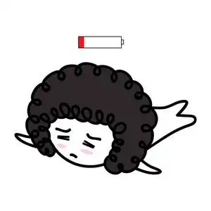 卡通人物感觉很累照片