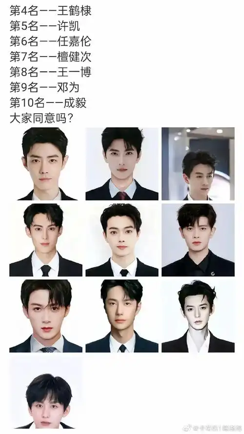 内娱男艺人最帅前十名排名