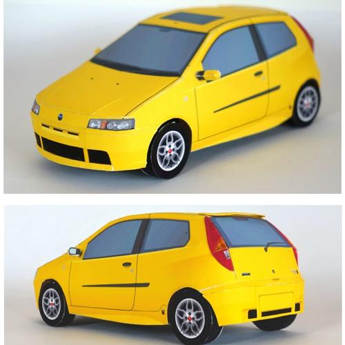 儿童手工折纸diy拼装立体3d纸质模型制作仿真菲亚特家用轿车汽车