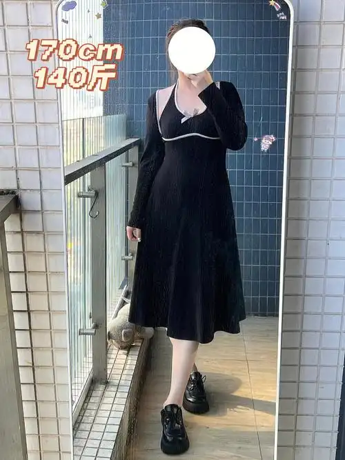 170140斤微胖穿搭加绒裙我是真的会爱73