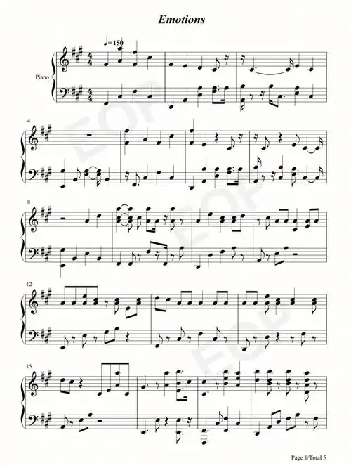 钢琴谱emotions