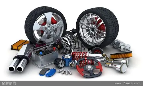 堆放的汽车零配件高清图片