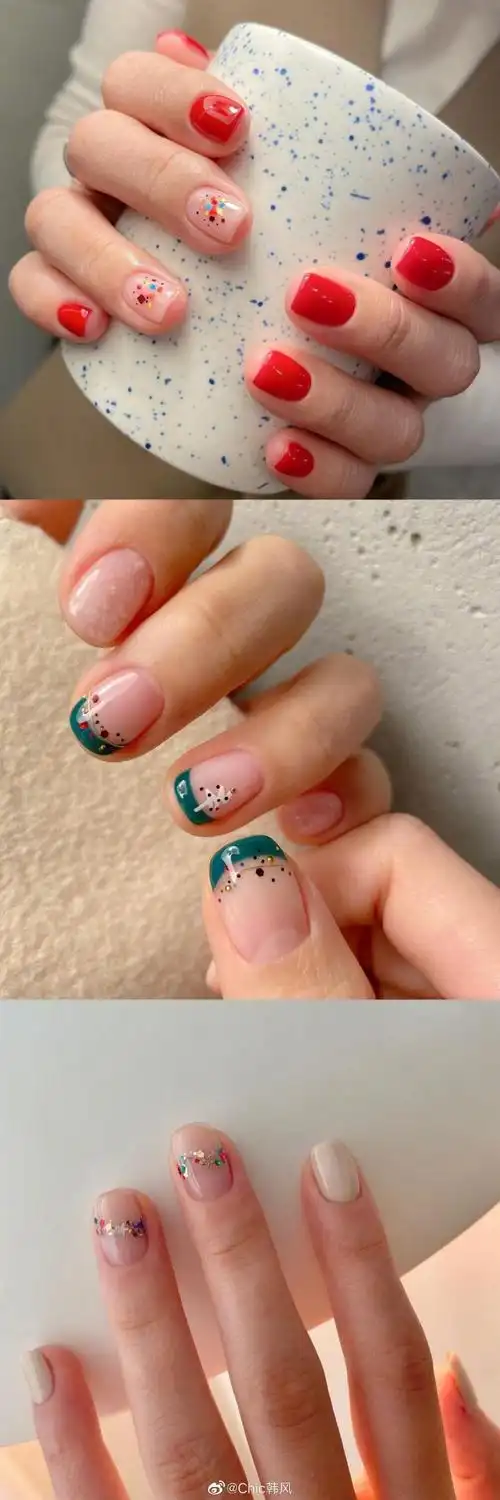 beauty|27款简约干净的圣诞氛围美甲合集979990简单不张扬却