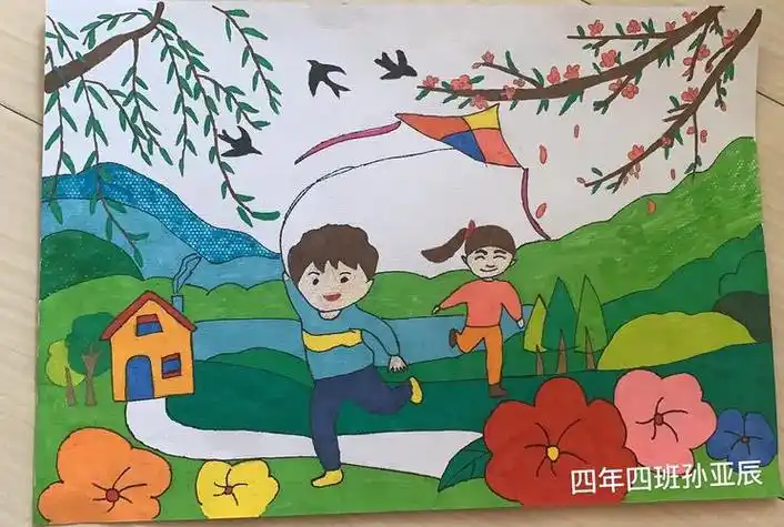 春天怎么画景色 春天怎么画景色二年级