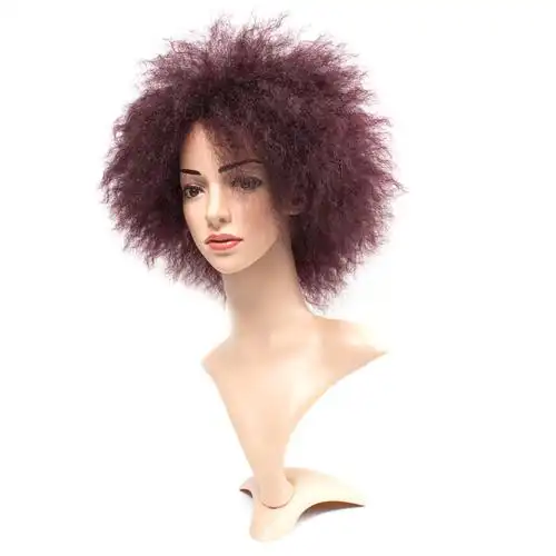 毛毛虫欧美假发女蓬松假发短全机制小卷化纤发爆炸头套afro wig