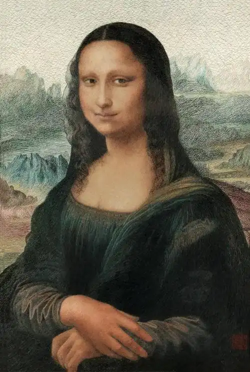 重庆一广场现巨型"蒙娜丽莎"粉笔画像