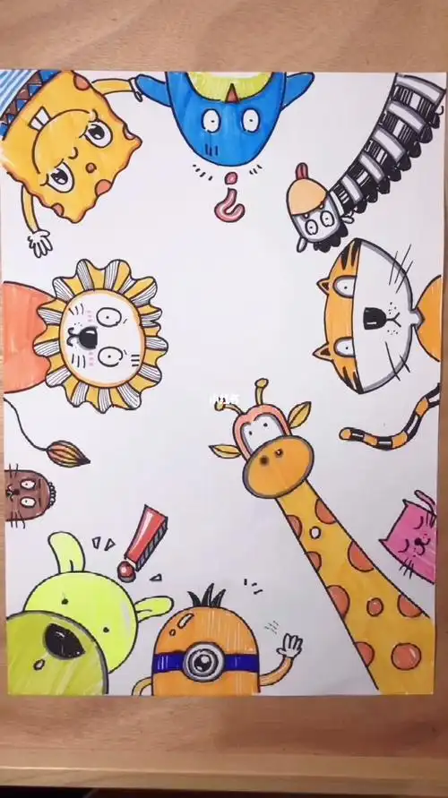 创意儿童画动物园