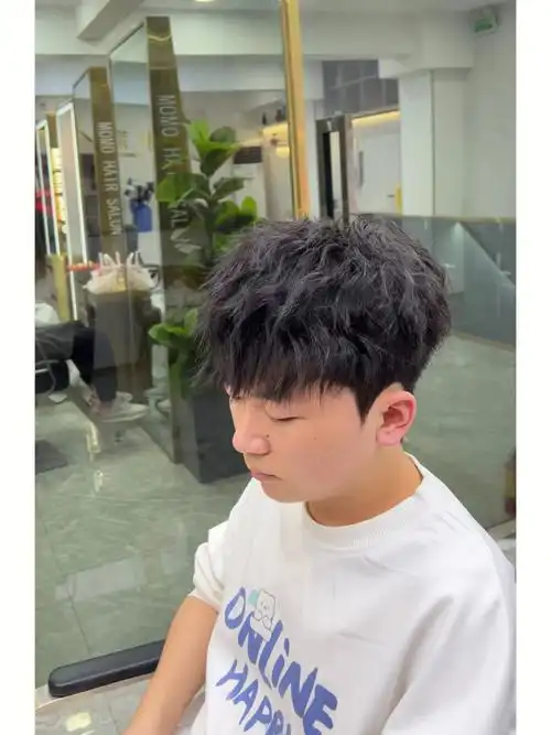 束状纹理烫蝴蝶烫男生发型