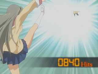 clannad坂上智代踢人gif动图_动态图_表情包下载_soogif