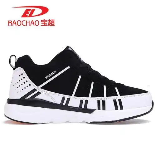 宝超新款休闲鞋透气鞋潮流女鞋情侣跑步鞋运动女鞋低帮系带鞋时尚厚底