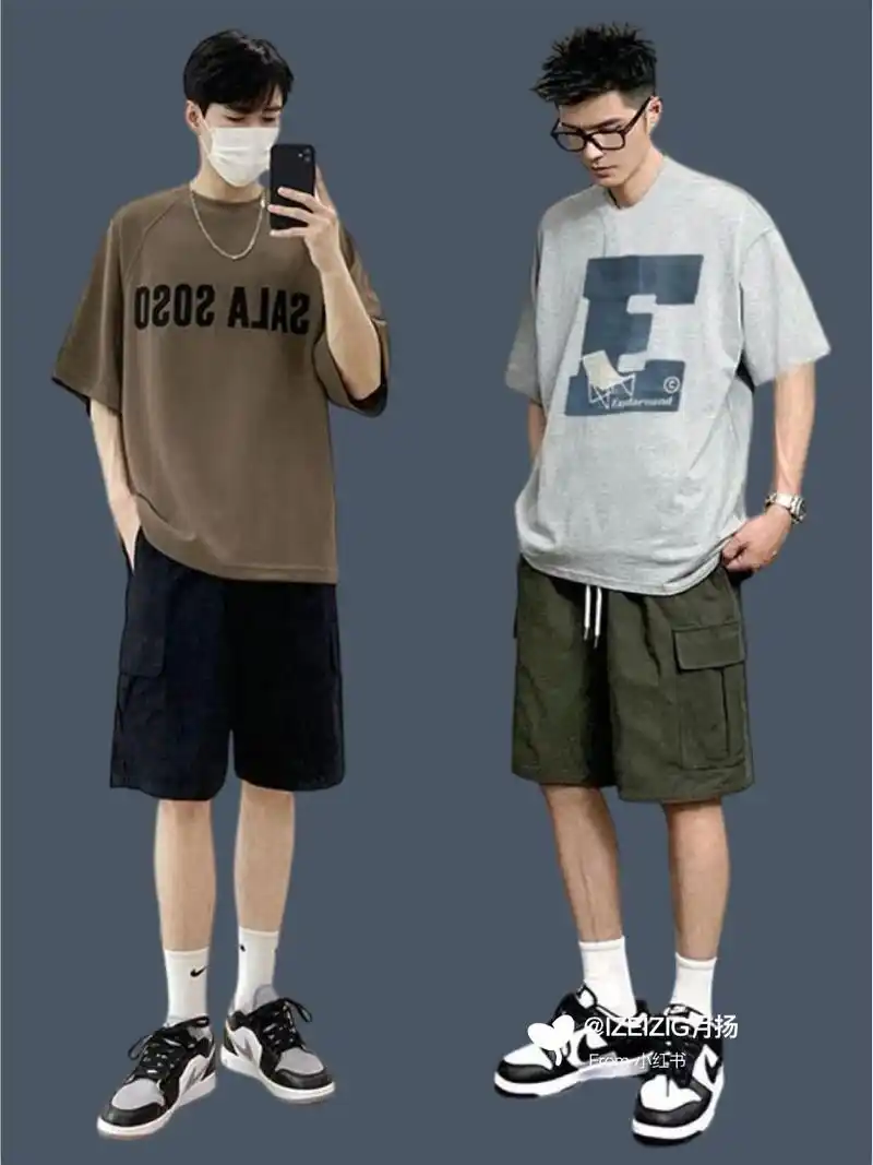 小个子夏季穿搭复古170男生工装风显高穿搭