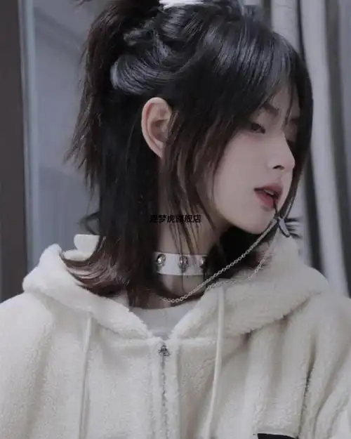 生酷帅气自然鲻鱼头可扎发型全头套式演出时尚jk自然黑棕护理五件套