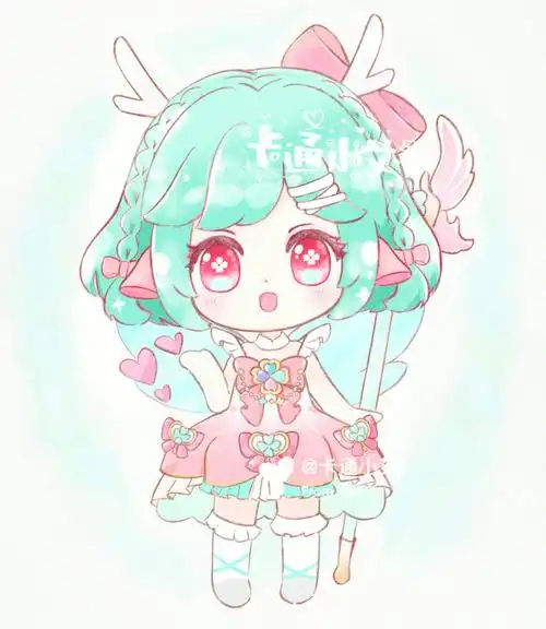 王者荣耀q版卡通画瑶和大乔画画分解图