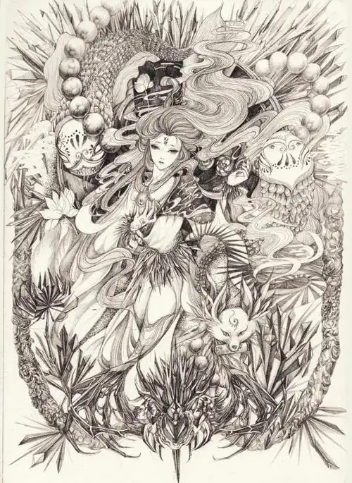 一组高质量动漫线稿作品欣赏!不需要色彩的线稿也能很精彩!