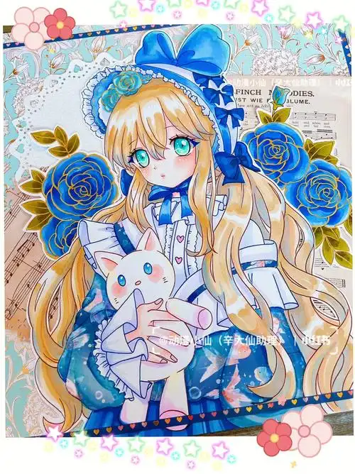 辛大仙新作洛丽塔少女烫金素材纸动漫