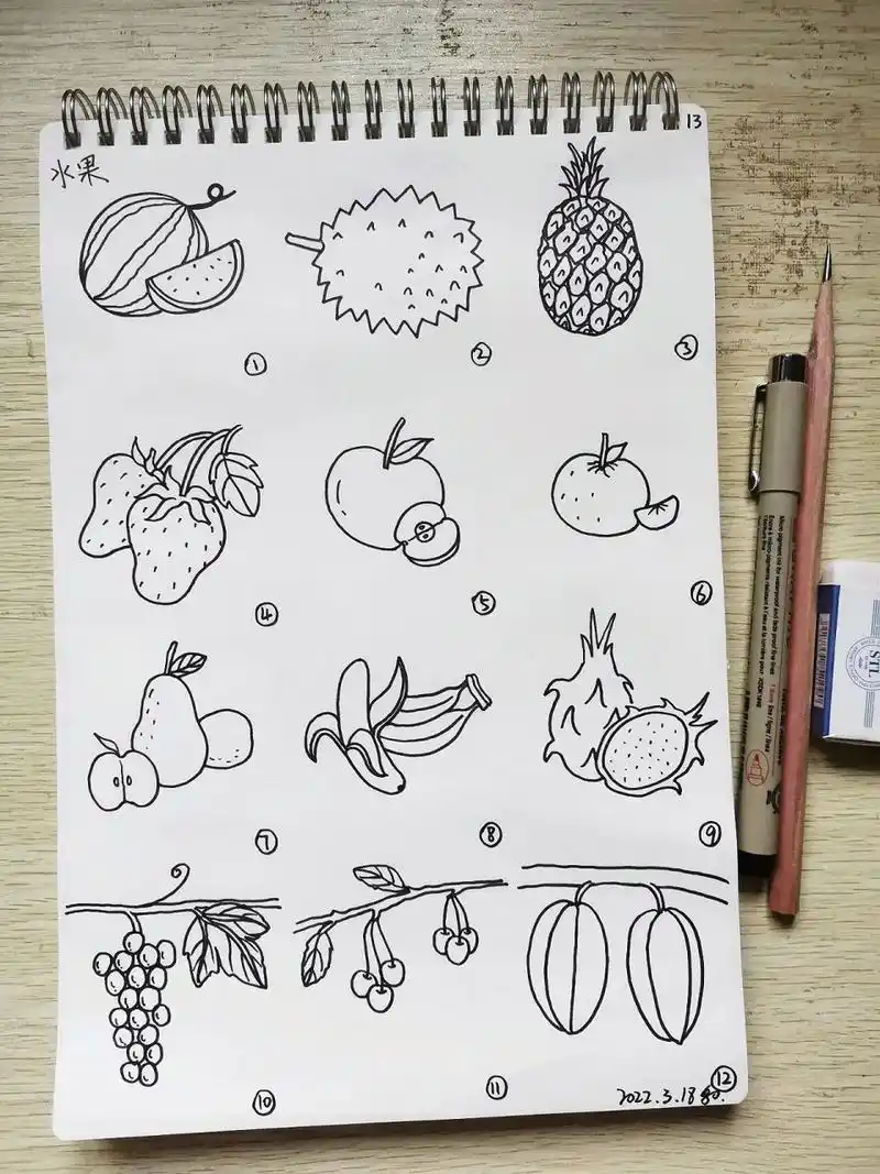 12种水果简笔画画法-原创47