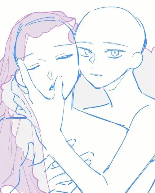 【板绘临摹】婚礼向双人线稿模板素材临摹