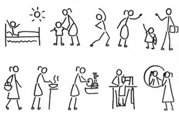 怎么画起床时的图片简笔画小朋友的一天之起床简笔画妈妈喊我起床的简