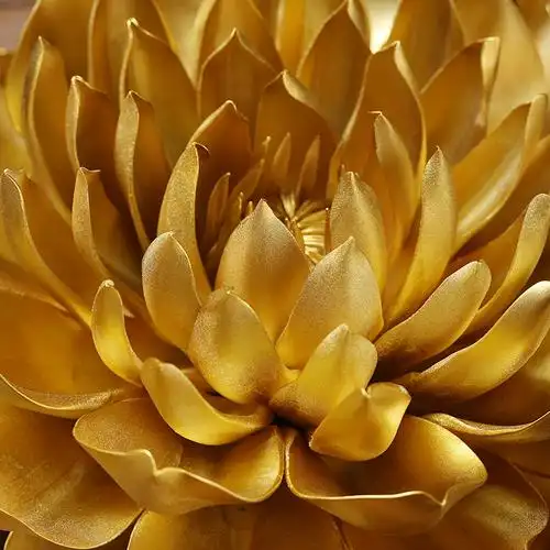 戴玉堂陶瓷金色帝王莲花线香插香座中式佛堂玄关装饰摆件