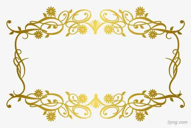 金色的花边png素材透明免抠图片边框纹理