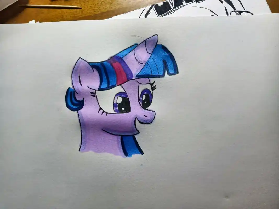 小马宝莉紫悦穗龙临摹.听说很久没发作品了#乱涂乱画系列 #日 - 抖音