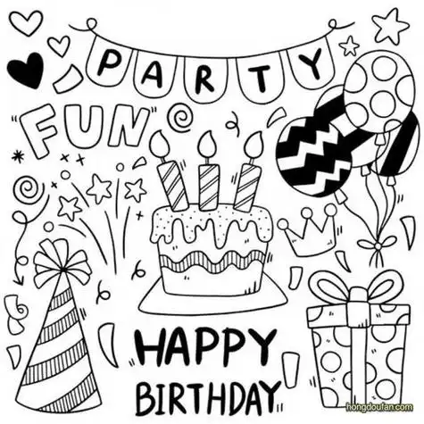 生日板报幼儿园简笔画