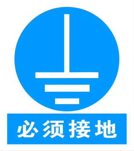 必须接地警告指示牌戴防护防护手套安全帽防毒面具注意标志牌