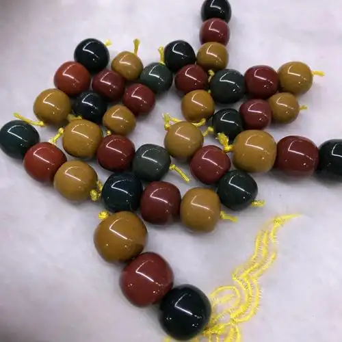 阿拉善星月红绿灯老形珠腰珠顶珠108颗配件水晶配饰