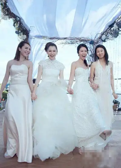 倪妮郑爽唐嫣林心如 明星伴娘团来比美     徐若瑄婚礼上,林心如作为