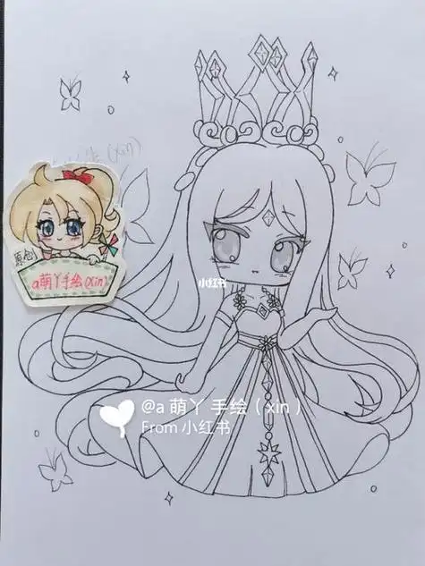 二年级美术画画公主简笔画