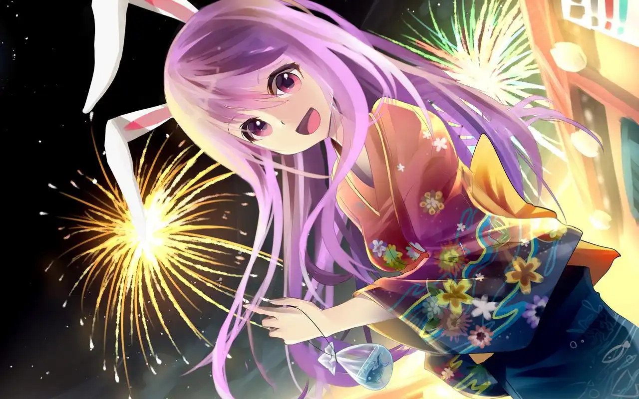 动漫美女壁纸之可爱的长发美女