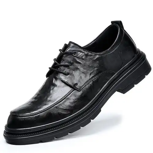 高端男士皮鞋软底正装商务新款黑色增高真皮休闲新郎结婚鞋男