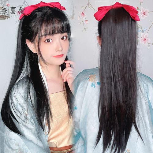 假发马尾古风发型汉服侠客高马尾古装女式片式马尾
