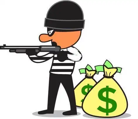 手绘射击的劫匪