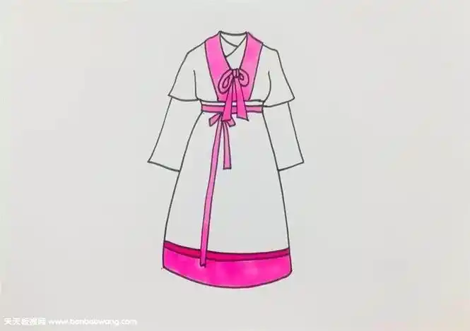 怎样画古装衣服(步骤)!_儿童画教学_零二七艺考