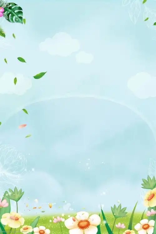 简约夏季花草主题背景
