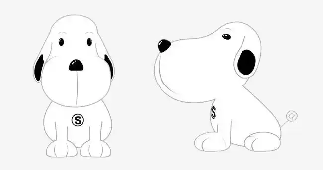 卡通手绘动物可爱小狗哈士奇狗狗